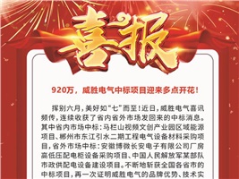 920萬，威勝電氣中標項目迎來多點開花！